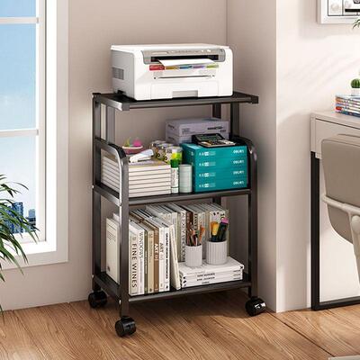 打MXG印机置物架落地办室文件公收架工放置柜可移动电位纳脑主机