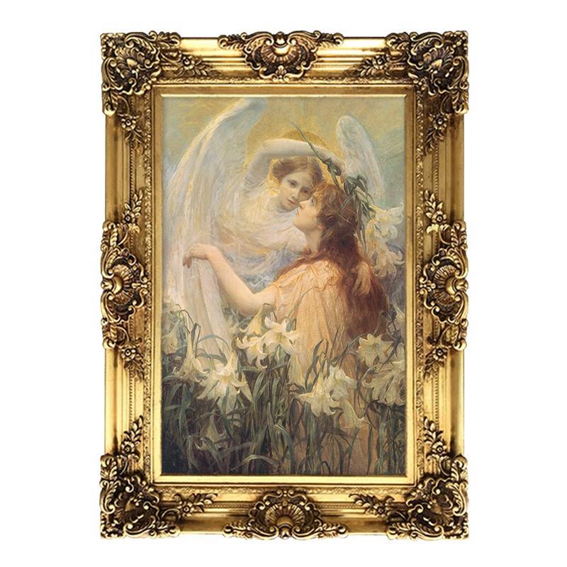 界世名画古复人物油画古典文艺天使神JD100930话挂画式欧客厅玄关