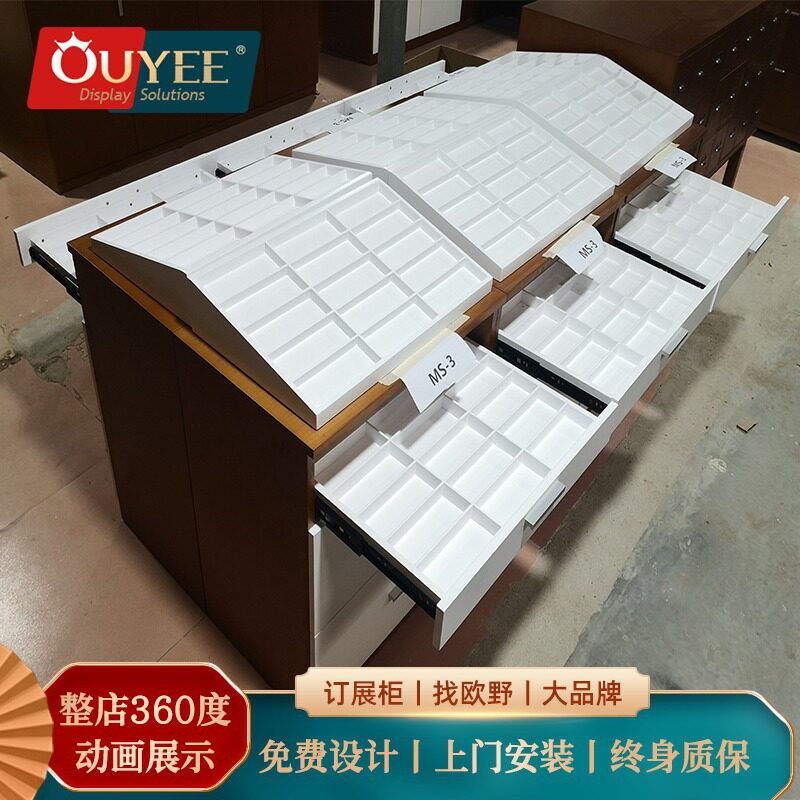 厂家直销眼镜展示柜矮柜 抽屉式木质多层眼镜展示架中岛柜台货柜