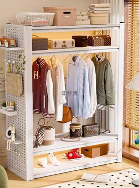 艳丽置KZP开物架柜式收衣纳家用放钢制卧室组合衣架架出租房多层