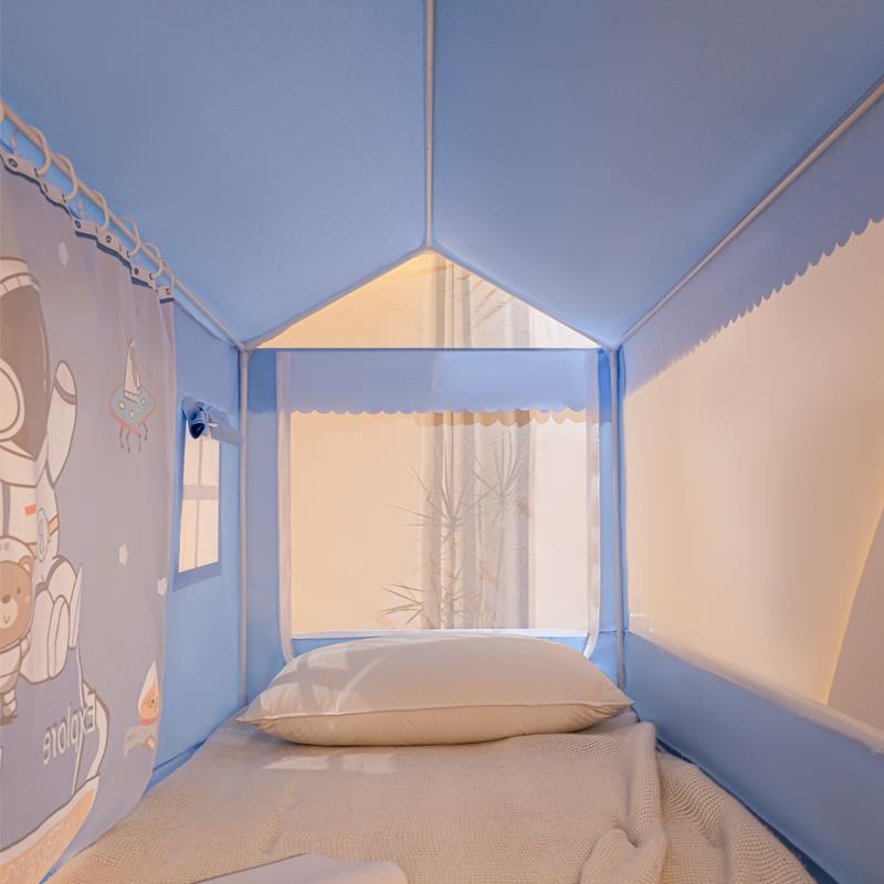 E全F769MJT8QF子4遮母床蚊帐儿童防摔底高低床上下床上下铺光床帘