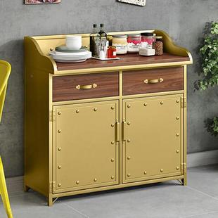 复古铁艺工业实风餐边柜231545备木餐柜碗物柜茶水柜金属储柜商用