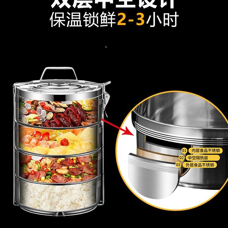 饭盒保温大容量多层不锈打餐钢盒饭盒带桶F97TTT87饭食堂包菜盒无