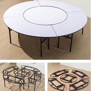 店大圆桌会饭店包厢宴酒餐厅01人15人20人折叠宴会桌-1圆桌家用圆