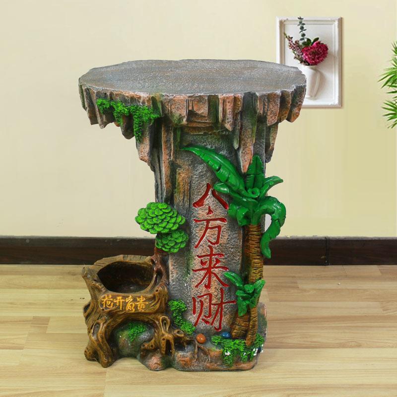 八来AIO树根底山假流水喷泉底座水景装饰品财风水轮方摆9804工艺