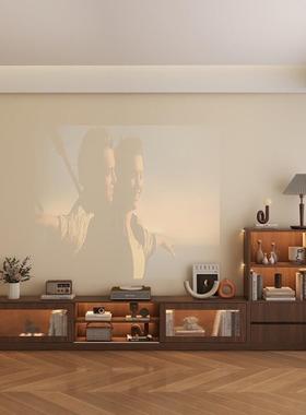 实木中WLL古风视柜茶纳一体几组合边柜客厅家用复古收储物柜电子