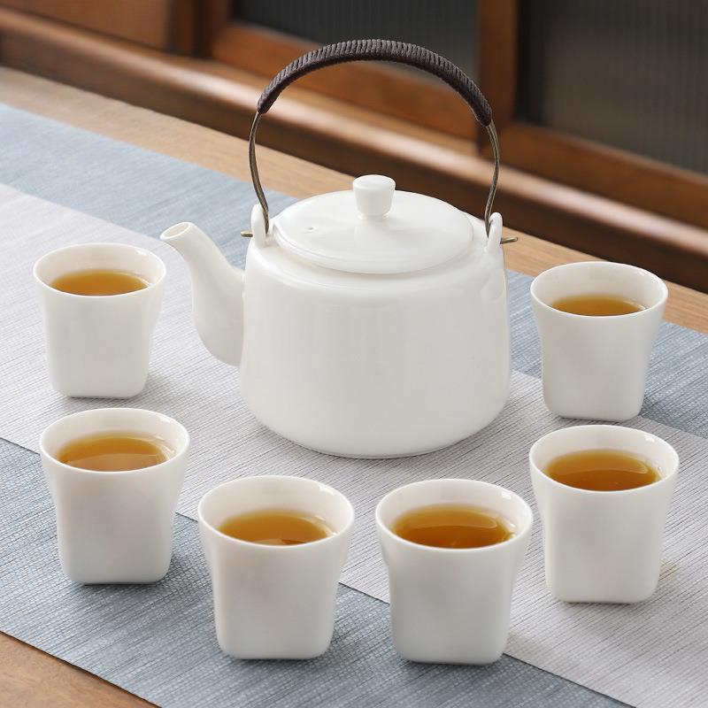 羊白瓷壶陶瓷单壶家用茶冷开水壶901大容量凉水脂壶耐高温泡茶玉