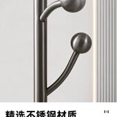 挂衣架落地卧室不锈衣帽架钢金用属灰色衣服架客厅家收985双纳杆