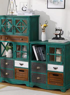 美式木复古台斗柜实五橱客厅玄关WBO斗储物柜阳收纳柜子卧室靠墙
