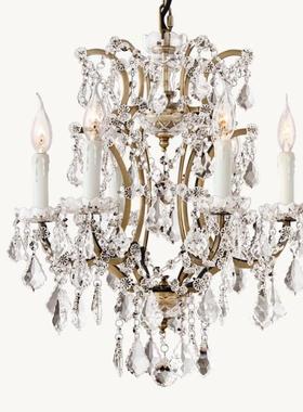 美式水晶全复古客33340厅厅吊玄关书房卧室灯家居屋复古风轻餐奢