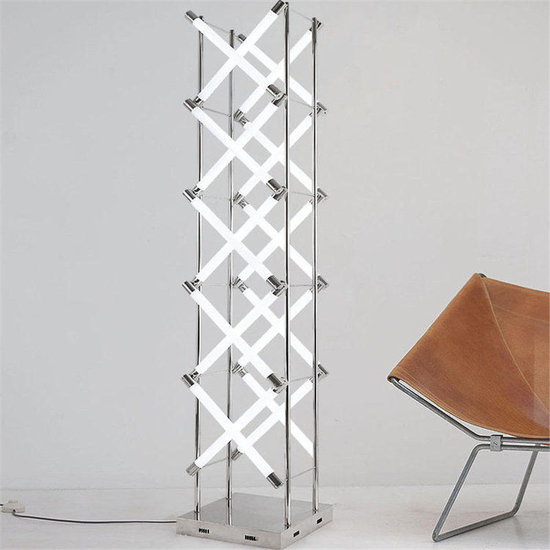 客厅沙发边不锈钢设计师落地灯