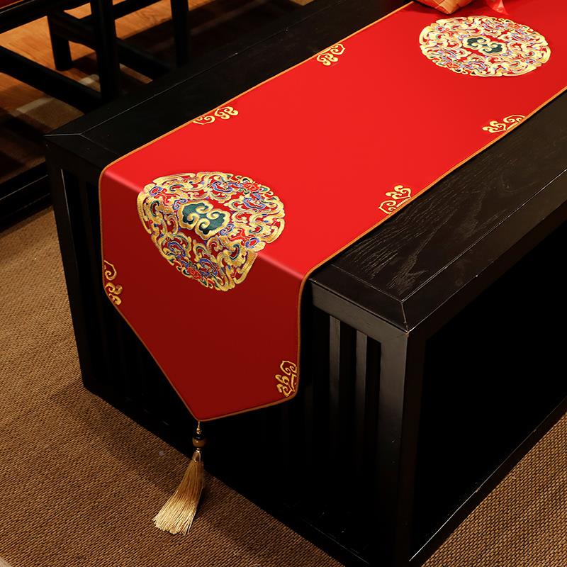 5O色结红4F76799M8婚桌旗新中式婚礼桌布喜字茶几台桌布喜庆餐桌 - 封面