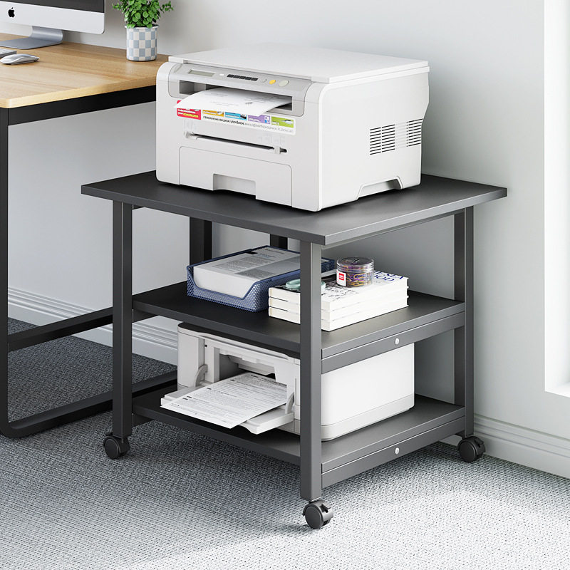 打印机置物架落地传真机托架多层移动架子桌下收纳架复印机架