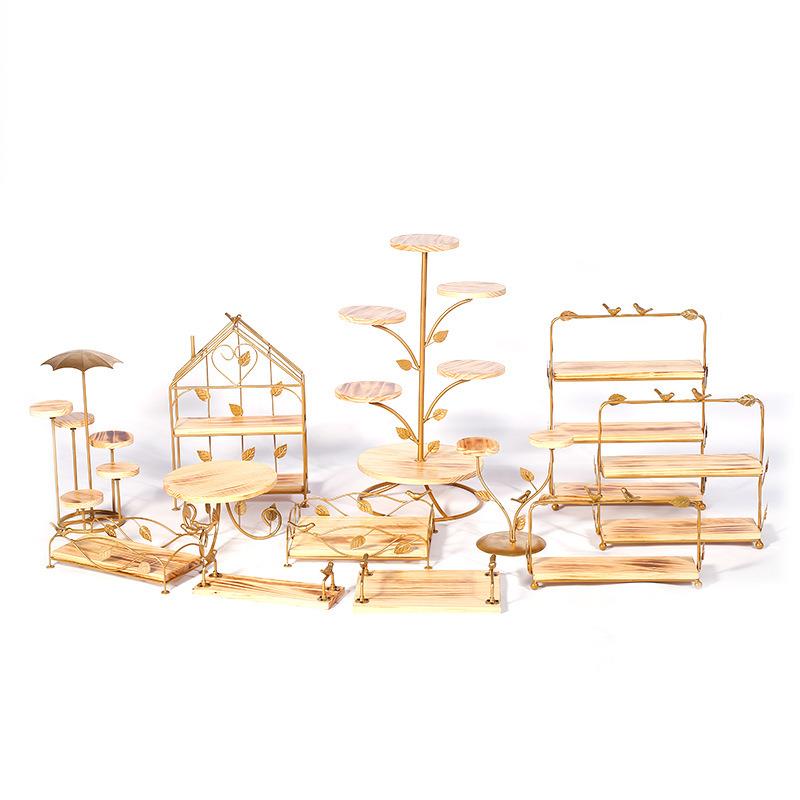 式木质托盘点心架欧面包架实木F8756778多层蛋台糕架甜子品展示架