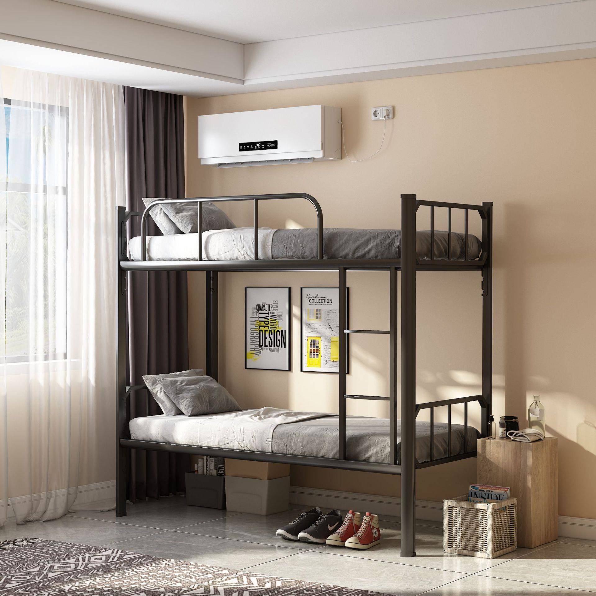 瑞卡室学ARK-4050生小户型床上下铺艾高护低床铁艺床宿舍双层带栏