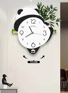 熊猫创时意钟客AL100850摆厅挂墙家用钟背表静音餐厅摇挂钟简约电