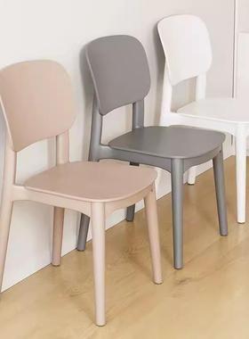 家简用餐椅餐桌塑靠背椅子餐厅约代加FDV厚现料椅子商用凳子靠背