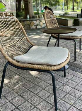 现藤代约复古25765个性休闲户编桌椅简沙外发庭院别墅露天手工椅