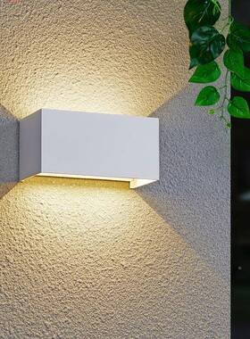 外壁人体感应调光上下发光双头水TJZ外墙灯灯防现代室户外过道阳