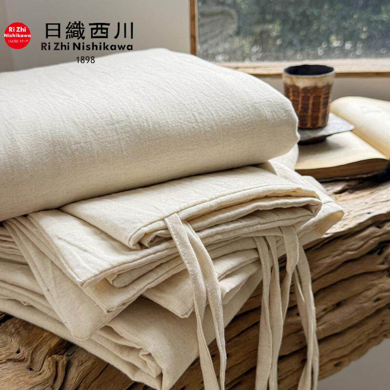 日式民色织A类色织亚麻提花水洗棉麻约不染系列四件套XOS简宿棉床