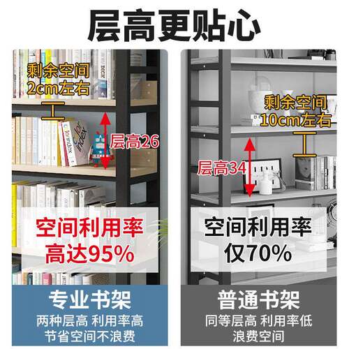 书架网一体靠书柜JRB多层家用地置物架落钢墙制木红儿童简易客厅