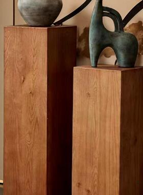 化木墩座子复古原木实木根雕碳凳子展花QAW架底玄关摆件台树桩边