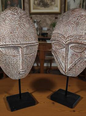 BS-034-0酒店大堂摆件面具艺术品展示柜工艺陈列现人代装饰像洲非