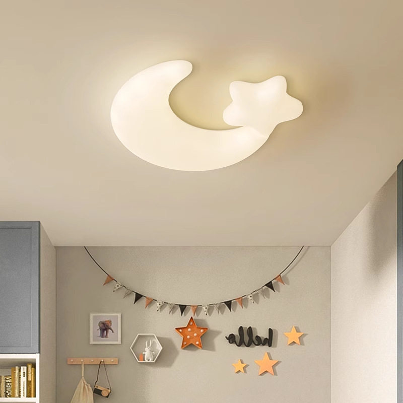 奶油风星星月亮儿童房吸顶灯现代简约卧室餐厅广东中山灯具 casa