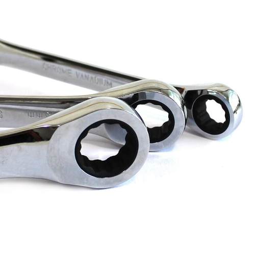 钢盾快S0890151镀件套全抛光双梅花扳组套棘轮快TEU板8-19mm表面