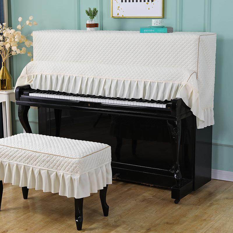 包钢琴琴厚罩半罩简约田园棉布简高档加WHR全钢琴防尘罩全罩单网