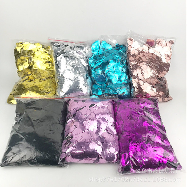 新品圆形1.5cm和1cm1公斤装亮片透明乳胶气球填充物 蛋糕装饰气球
