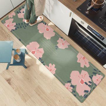 约家FHY用清新防水防油地免洗耐脏厨房地垫简田园风垫PVC易擦脚垫