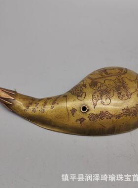 古玩铜器收艺藏小铜水工品滴文房用品摆件壶茄形AAQ墨滴水滴砚滴