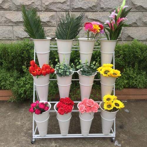 铁花束摆摊落地架花店419花架展用示架鲜花桶摆婚庆品可拆卸艺包