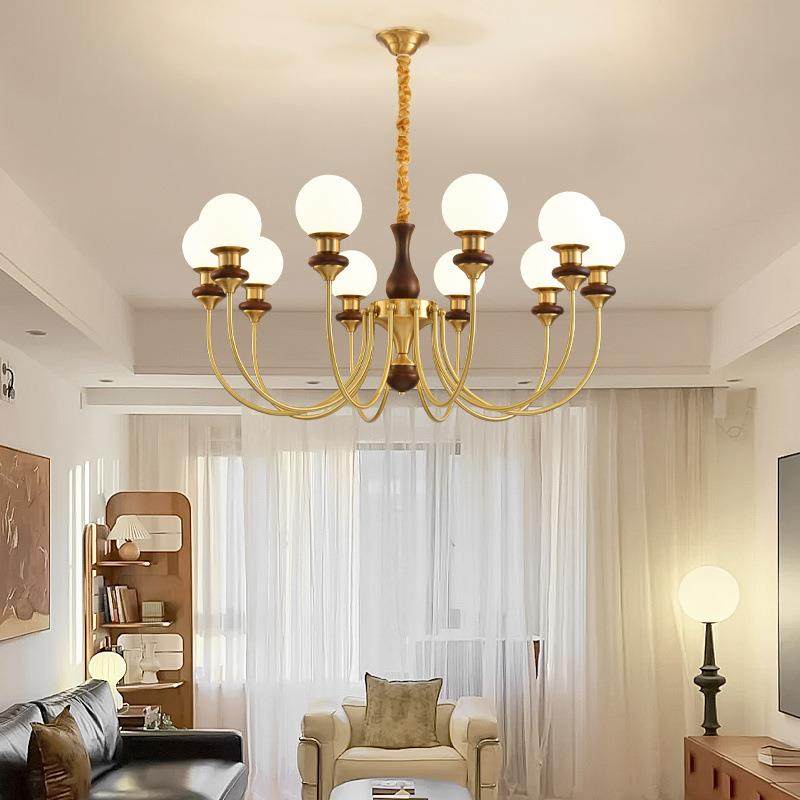 美式客厅灯中古吊风灯实木室餐厅复古魔豆236胡吊桃卧木色玻璃吊,家装灯饰光源,智能吊灯,淘宝优惠券,粉丝福利购,淘宝优惠卷