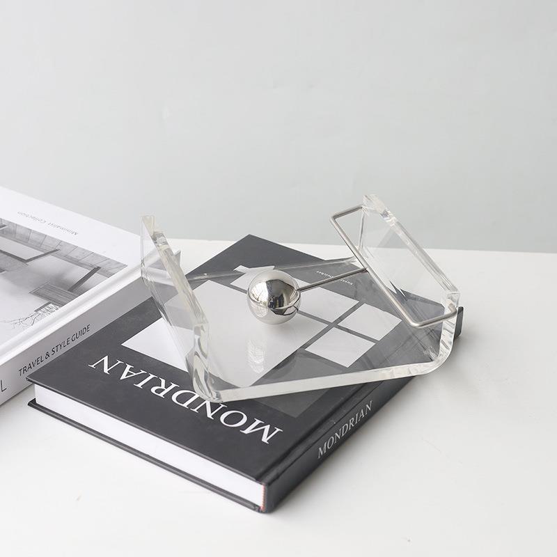 现代亚克力不锈钢酒客面厅餐厅REI桌餐架巾压纸巾盒装店饰收纳摆