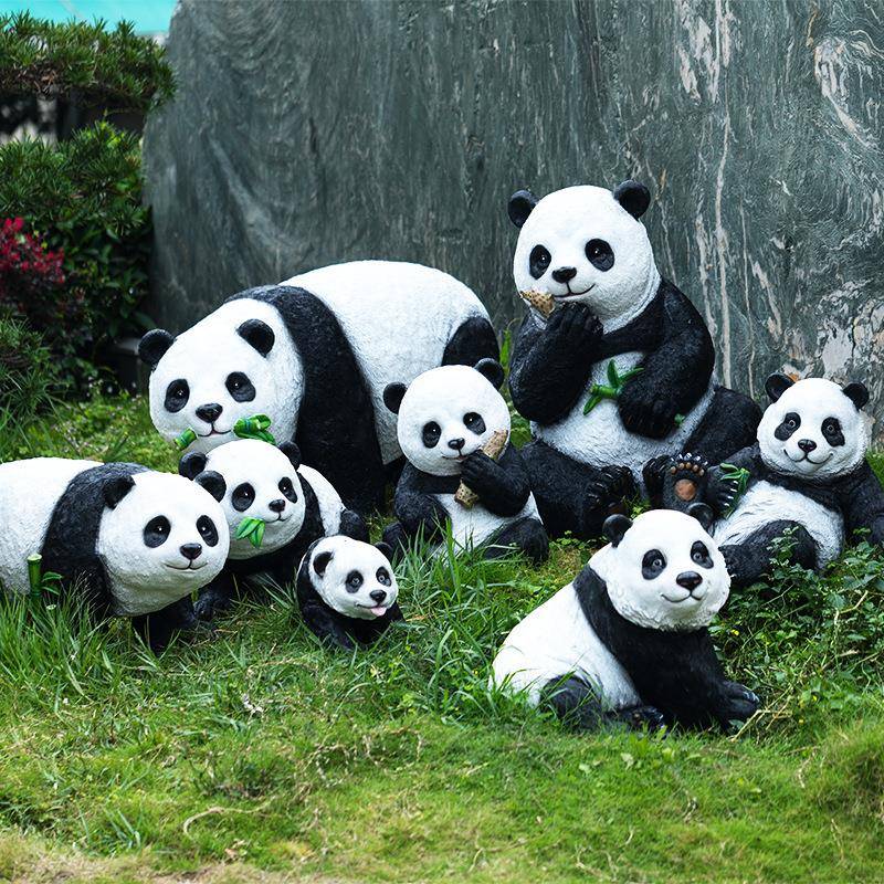 玻熊璃钢塑仿真动物大猫摆件户外园林景雕区儿园幼阳ORV台花园装