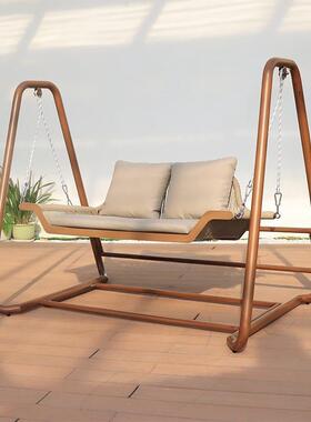 户外秋双人UTX摇椅庭院懒人荡椅家用阳吊台吊铁艺室外防水千篮沙