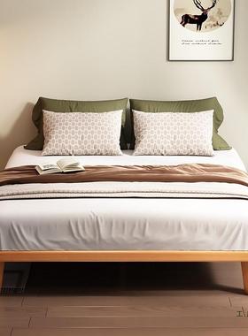 板实木床无床头FGU床榻米床榻全榉木悬浮床现代简约平卧室大床可