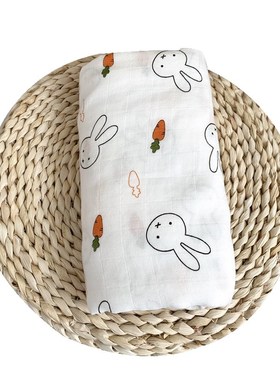 宝宝洗澡浴巾薄竹棉纱布巾muslin纱布婴儿盖毯夏季新生儿襁褓包巾