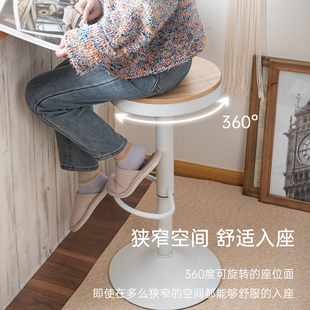 Veronica日式 吧椅铁艺高脚椅子 吧台椅升降旋转吧台凳轻奢家用时尚