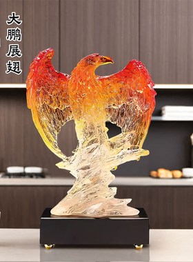 雄鹰展翅现代轻奢大展宏图老鹰摆件办公室玄关乔迁家居酒柜装饰品