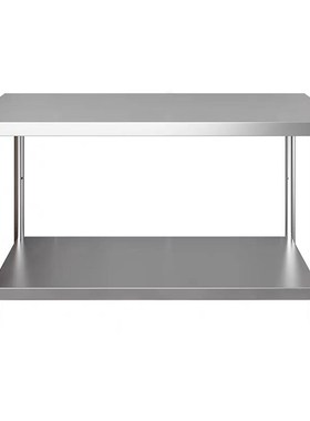 特厚不锈钢双层工作台酒店饭店商用操作台厨房切菜剁肉三层打荷台