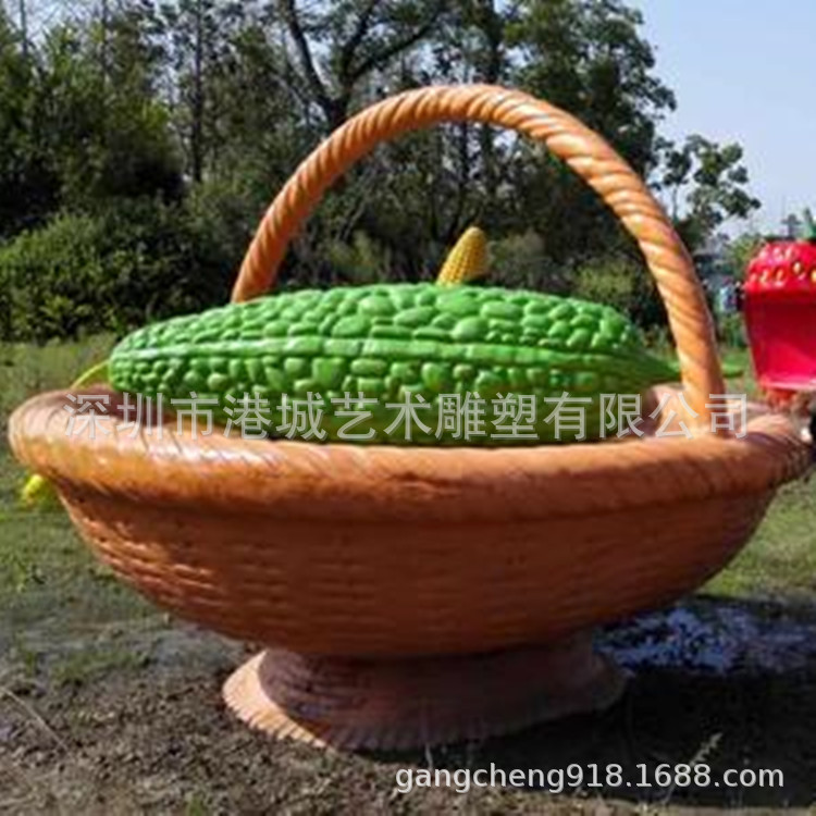 户外种植大棚大型玻璃钢雕塑苦瓜摆件仿真蔬菜水果田园农庄装饰品