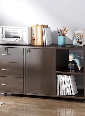 文机件柜桌下公木质边柜带锁办公室柜子打印抽屉柜柜储物柜F86603