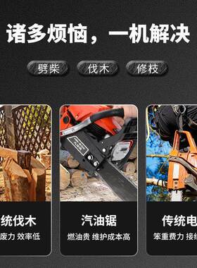 电链锯锂家用迷你小型手持锯电锯MGO小型手锯柴外持户链锯砍树4寸