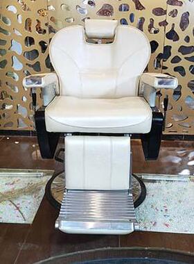 HHX养美发椅子放倒躺下剪发专用刮胡油廊头可大椅白色高档男士理