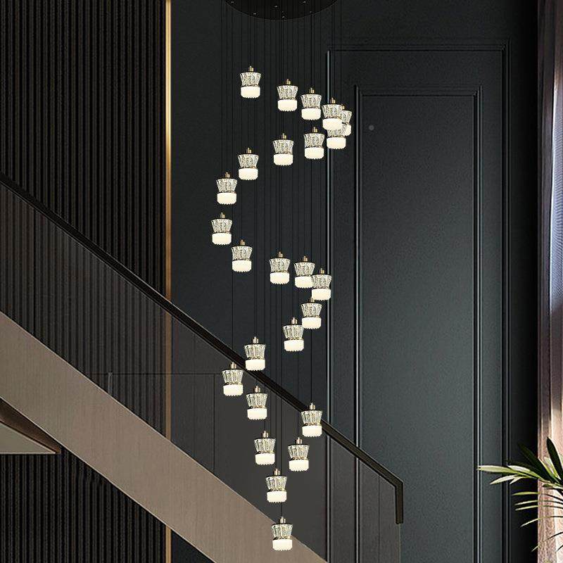 墅新款全光护眼吊灯别民o宿复式l谱ft公寓现代极简le214d楼梯吊灯,家装灯饰光源,智能吊灯,淘宝优惠券,粉丝福利购,淘宝优惠卷
