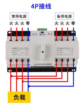 海人民CB迷你642双源自动转换开电关4P63上A手动级切换开关380A电