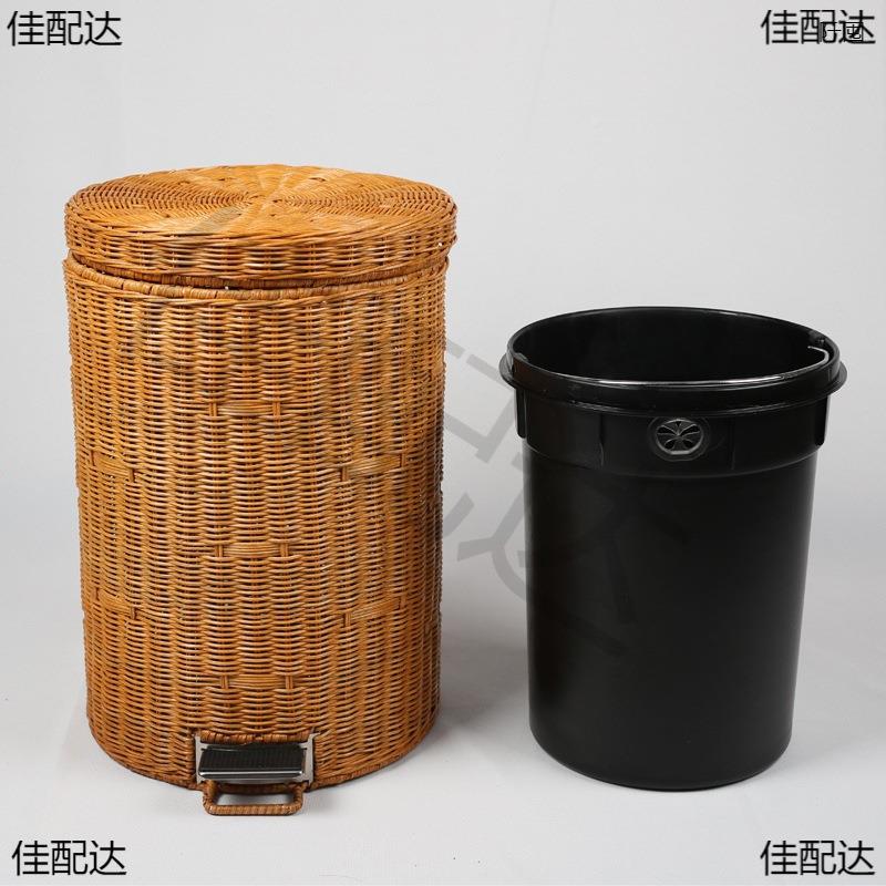 竹编垃圾桶盖垃室圾桶家用脚踏带意客厅卧厨房卫JdkkHfyh生间厕所